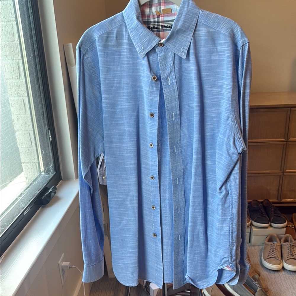 Men's Blue Button-Up Shirt